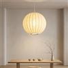 GHiycotdl Moderna Lanterna A Ciondolo, Lampadario Stile Wabi-Sabi Giapponese, Paralume in Seta Imitazione Bianca Per Soggiorno, Sala Da Pranzo, Camera Da Letto E Corridoio (30cm)