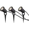 Trio Leuchten Ubangi 800260342 - Set di 3 faretti per esterni, in alluminio pressofuso nero opaco, non incluso 1 GU10, antracite