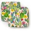 PARAMAISON Cuscini Coprisedia Imbottiti 2 Pezzi Cactus 40x40 cm | Seduta Morbida con 4 Alette Di Fissaggio, Stile Country per Cucina, Soggiorno e Strutture Ricettive
