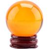 Beufee Cristallo di Quarzo Citrino da 40 Mm, Cristallo Feng Shui Sfera di Cristallo Trasparente con Supporto Sfera di Guarigione di Cristallo Sfera di Quarzo Naturale Pietra Preziosa di Guarigione Ambrata