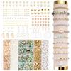 HAGOT Set di 260 perline di pietre preziose, 250 perline con lettere, 420 perle bianche, 380 perline di legno, braccialetti, collane fai da te, regali per feste