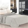 IlGruppone Trapunta Matrimoniale 250x250 Cm in Microfibra, Made in Italy - Trapuntino Double Face Mezza Stagione 160gr/m² Antiacaro e Anallergico - Piumino Copriletto Manopesca Duck Friendly (Panna-Tortora)