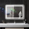 HOMCOM Specchio da Parete 80x60 cm, 3 Colori, Luce LED, Bluetooth