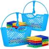 COM-FOUR® 74 pezzi Set da con mollette e cestino per mollette in colori