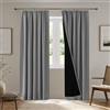 BellaHills 100% Tende Oscuranti per Interni 2 Pezzi 140L x 260A cm, Tende Camera da Letto Curtains Termica Isolante per Salotto Eleganti Moderne Tenda Fonoassorbente, Grigio