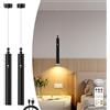 JADIDIS Lampada a Sospensione LED Ricaricabile, 8W 600LM Lampadario a Sospensione Comodino Camera da Letto, Lampadina con Memoria 6000K, Minuterie&Magnete, per Soggiorno Sala Da Pranzo Kitchen 2 Pezzi