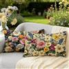 Saweefog Cuscini per Divano 40 x 60 Set di 2 Cuscini da Esterno Impermeabili Rettangolari Colore, Fiore Federe Cuscino Letto Decorativi Impermeabili in Lino Copricuscini Divano, Camera, Regalo per Donna W-1