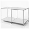 KARAT Scaffale in metallo bianco - Credenza con ripiani aperti (B80 × T40 × H46 cm) - Struttura in acciaio verniciato a polvere cromata - Elegante e funzionale - Concept Epure MK-016