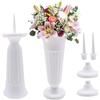 YHSKJCD Vasi per Cimitero, Vaso Cimiteriale da 2 pezzi con Base e Vasi per Tomba in Plastica con 11 cm Picchetto 21 x 10 cm per Tombe Cimitero Lapidi Decorazione Feste