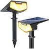 SUNNMO 2 Pezzi Faretti Solari a LED da Esterno, Lampade Luci Solari da Giardino Potenti 3 Modalità 32 LED IP65 Impermeabile Luce Faretto LED da Esterno Solare per Giardino Piante Albero Luce Calda