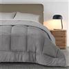 S&G Home Trapunta Piumone Velluto Velour Sensitive (Grigio Scuro, Singolo)