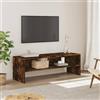 Homgoday Mobile TV in legno di ingegneria rovere fumé, 120 x 40 x 40 cm, armadio per TV, mobile per soggiorno con spazio di archiviazione mensole, tavolo per televisori