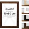 JCNORD MDF Cornice Portafoto in Legno di Noce 40x60 cm con Vetro Acrilico Infrangibile | Moderna per Pareti e Tavoli