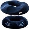 BEAUTIONA Cuscino Donut Memory Foam - Cuscino ortopedico con foro di scarico - emorroidi, post-operatorio, post-parto, seduta prolungata - 45x37x7 cm, Blu Navy