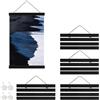 TIANLIN Set di 4 Cornici Magnetiche per Poster A4, Legno Nero 21 cm, con Cordino e Chiodi Invisibili - per Appendere Foto, Poster e Stampe d'Arte