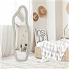 HFASD Specchio asimmetrico, 160 x 50 cm, a forma organica, moderno, a pavimento, curvo, da parete, per soggiorno, camera da letto, ingresso
