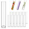 Forbabe 12 provette da 30 x 150 mm, con fondo piatto | Provette in vetro borosilicato per vasi, fiori, piante, fai da te