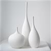 Relexome Set di 3 vasi per fiori in ceramica bianca, stile moderno, bohémien, Wabi-Sabi, vasi estetici decorativi per centrotavola, pampa, vasi minimalisti opachi per soggiorno, tavolo, mensola