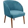 WWQQKJ Velluto Coprisedia Elasticizzati Rotondi Schienale con Braccioli 2/4/6 Pezzi Fodera per Sedia da Pranzo Poltroncina Scandinava Cucina Copertura Sedie Sala Pranzo(Peacock Blue,1PCS)