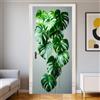 Generic Adesivi Porta Autoadesivi 77 x 200 cm Monstera deliciosa Murale PVC Rimovibile verde Decorazione Camera da Letto Soggiorno