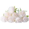 Generic Confezione da 8 peonie artificiali bianche, peonie finte in seta a stelo singolo, con stelo pieghevole, decorazione floreale fai da te, matrimonio, casa, tavolo, vaso non incluso