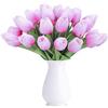 HAOSHICS Tulipani artificiali, tulipani olandesi finti, realistici al tatto, in lattice, per matrimoni, casa, hotel, feste, giardino, multicolore, 10 pezzi (rosa viola)
