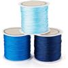 Craftdady 3 rotoli di corda di nylon 0,8 mm filo per perline azzurro corda per macramè per braccialetti dell'amicizia creazione di gioielli fai da te nodi cinesi artigianato