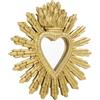 Baroni Home Specchio Ex Voto Cuore Sacro con Raggi in Resina Dorata, Cuore Decorativo Oro, Decorazione da Parete con Gancio, Specchio Oro da Parete, Ingresso, Soggiorno, Camera da Letto 27x2x28 cm