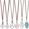 SUNNYCLUE 1 scatola Da 6 pezzi con Porta Collane Vuoto, Porta Pietre Preziose, Collana In Ottone Argentato, Metlega, Finta Pelle Scamosciata, Pietre Regolabili, Cristalli, Cordini, Ciondoli A Gabbia I