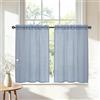 DWCN Tende corte da cucina, da bistrò, set da 2 pezzi, larghezza 60 x 45 cm, stile rustico, semitrasparenti, opache, per soggiorno, blu polvere