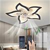 Dagea 69CM Ventilatore da soffitto con illuminazione luce, LED 50W lampadario con ventilatore da soffitto con telecomando & APP, Moderno Lampada per Soggiorno Camera da letto Ufficio (Nero)