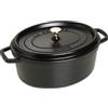 STAUB Cocotte, casseruola in ghisa, adatta a tutti i piani cottura incl. induzione, ovale, 37 cm, 8 L, Made in France, nero