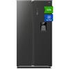 CHiQ Frigorifero Americano 525L con No Frost e Distributore d'Acqua, Nero