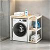Aogley Scaffale sopra la Lavatrice, Mobile per Lavatrice e Asciugatrice | Combinazione di asciugatura Rastrelliera, Capacità di Carico 300 kg per Bagno Lavanderia(White)