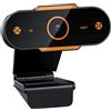 HOMSFOU Webcam USB per Computer in Plastica Nera, con Microfono | Base Regolabile, Alta Sensibilità, Riduzione Rumore Integrata