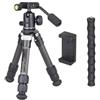 Generico Camera Tripod, Mini treppiede da tavolo in fibra di carbonio a 10 strati | Dimensioni compatte da tavolo, carico massimo 10 kg, compatibile con DSLR e DV(Add Clip Column)
