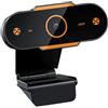 ULTECHNOVO Webcam USB Professionale Nera in Plastica con Autofocus | Microfono con Riduzione Rumore, Base Regolabile, per Notebook e Laptop, per Webinar e Sale Conferenze