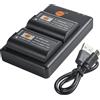 QIAO JIN LIN DMW-BLK22 Batteria al litio (2 pacchi) e caricatore doppio compatibile con DMW-BTC15 e DC-S5 DC-S5KK GH6 Camera,Sigma BP-61 Battery