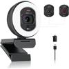 Angetube Webcam 4K con luce - fotocamera PC autofocus PDAF(10 Pack)