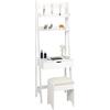 GYMAX Toeletta da Trucco, con Cassetto per Cosmetici, Specchio Chiudibile, Scaffale Portaoggetti, Multiuso Tavolo, Design 2 in 1 Scrivania per Camera, Regalo Ragazza, Moderno e Salvaspazio, Bianco