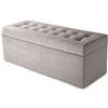 Velora Home&Living VELORA H&L Panca Contenitore 45 x 120 cm Argento - Panca Fondo Letto in Velluto con Seduta Imbottita, Grande Vano Portaoggetti, Struttura Solida, Portata fino a 300 kg