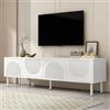 luckdect Mobile TV, supporto TV, 4 ante a spinta, 4 ripiani, lunghezza 180 cm, mobile TV da soggiorno, armadio basso soggiorno interno per TV fino a 70 pollici