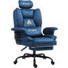 Symino Sedia Gaming in Tessuto Scamosciato Traspirante, con Poggiapiedi e Braccioli Regolabili in Altezza, Reclinabile 150°, Schienale Alto Ergonomico con Cuscino Lombare, Portata 150kg