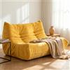 Fucxeoy Poltrone a Sacco Angolari, Poltrona Da Camino, Divano Comodo E Rilassante, Poltrona Singola Ergonomica, Poltrona Senza Braccioli Per Soggiorno, Camera Da Letto, Dormitorio, Salone (Giallo scuro)