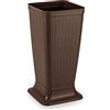 Acan Tradineur Portaombrelli in plastica Rattan Supporto Ombrello Quadrato per Ingresso Ufficio Business, Casa 51,5 x 26 x 26 cm Colore Wengue