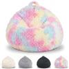 Yunlaishaocer Fodera per pouf per bambini e adulti (senza imbottitura) (colore arcobaleno, 70 x 80 cm)