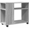 vidaXL Tavolino con Ruote Grigio Sonoma 70x35x60 cm in Truciolato