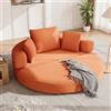 Wyibwy Divano letto 2 posti pieghevole multifunzionale autoportante, divano senza struttura, Letto ovale con cuscini, divano modulare, tessuto di velluto a coste (173 x 176 cm), Arancia