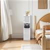 HUOLE Mobile da Bagno, Armadietto da bagno impermeabile, bianco a pavimento, per riporre oggetti per la casa, per WC, camera da letto, cucina, soggiorno, Stile Moderno,22 * 20 * 75cm - Bianco