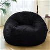 XeGe Fodera per poltrona a sacco gigante (senza imbottitura), 1,5 m, ultra morbida, in finta pelliccia, a pelo lungo, XL, per soggiorno, camera da letto, decorazione per la casa, nero